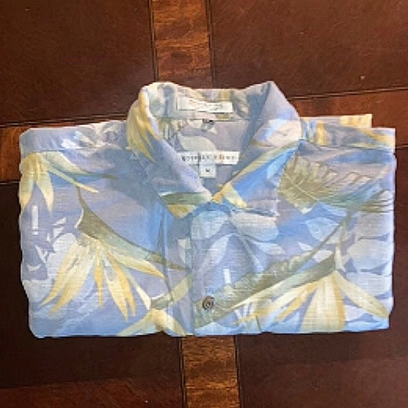 GEOFFREY BEENE Silk Hawaiian Floral Leaf Vintage Shirt EUC - Picture 2 of 9